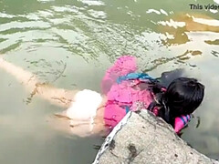 The girl of the village was washing clothes, then she went to her forcibly. his mms video lick
