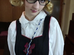 Fetish Spanking and Fucking Cosplay with Blonde Maid - Amateur