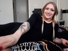 Big ass, Blonde, Blowjob, Doggystyle, Handjob, Milf, Pov, Tattoo