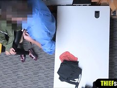 Skinny Korean shoplifter doggystyle fuck rough style