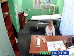 Lilith Lee, the busty blonde nurse, craves being a doctor's pet in this POV fakehospital video