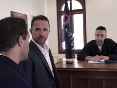 Judgement Day - Sexy Lawyer Negotiates Double Penetration