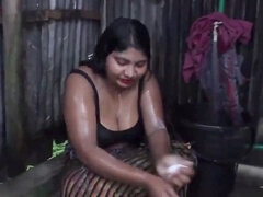 Hot Bangladeshi wife's bathroom adventure with homemade sex toys - Part 2