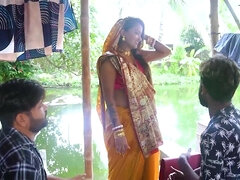 DESI SUDIPA BHABHI HARDCORE OUTDOOR SEX WITH HER FANS FULL MOVIE - threesome sex with cum on pussy