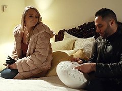 AJ Applegate & Orgasms on Damon Dice's Massive Cock with Hairy Pussy and Tattoos