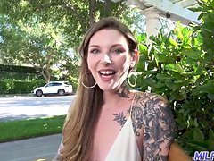 Big cock, Cougar, Fingering, Hardcore, Pov, Pussy, Skinny, Tattoo