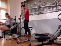 Anal Workout - Brunette College Girl Ass Fucked At The Gym