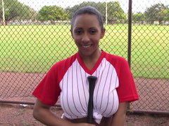 Busty baseball babe