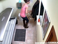 Beautiful Czech Girl Masturbates in Public Solarium