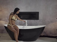 Sinful Shalina Devine masturbating before bath time -