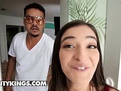 Hot teen Emily Willis gags on and gets pounded by huge cock