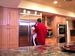 Fuck Stepmother on kitchen