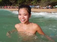 Anal, Beach, Blowjob, Facial, Footjob, Handjob, Oil, Outdoor