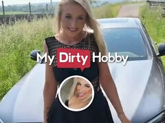 Amateur, Blonde, Blowjob, Car, Dirty, Doggystyle, Public, Tattoo