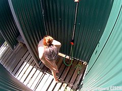 Long Haired TEEN Cought in Shower