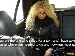 Frizzy Haired Blonde Mom in Glasses Gets A Mouthful Of Cabbie Cock - reality taxi sex