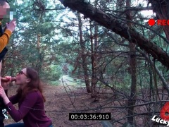 Sex and blowjob with a stranger in a park on a hidden camera.- Lucky69Pussy