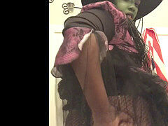 Halloween costume, costume masturbation, sexy witch