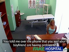 Blonde Czech pornstar George Uhl tries to get pregnant by the doctor's sperm