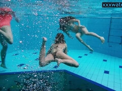 Bikini, Nudist, Zierlich, Pool, Öffentlich, Erotischer film, Titten, Unter wasser