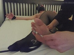 Agonizing tickle torture - ribs, breasts, and feet tickled + handjob and post-orgasm torture (overwhelming stimulation)
