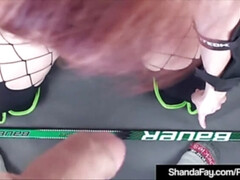 Hockey Wife Shanda Fay Puckers Up & Sucks A Hard Stick!