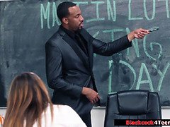 Horny student fucked by black teacher