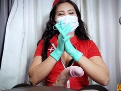 DominaFire's compilation of medical edging with latex gloves