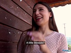 Talia Mint gets nailed hard in public by a big dicked fake agent