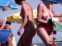 Hot cougar with massive joy button Nude Beach Voyeur Hidden Cam Spy