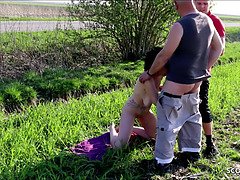 Big cock, German, Granny, Hd, Milf, Mom, Outdoor, Threesome