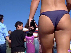 Beach, Big ass, Bikini, Voyeur