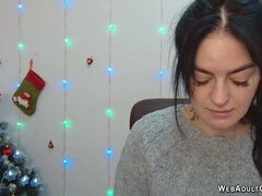 Dark haired amateur Ukrainian babe on webcam