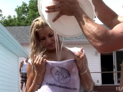 College co- ed wet tee-shirt contest