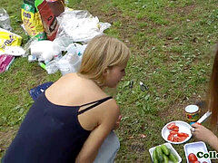 college babe nailed at outdoor bbq