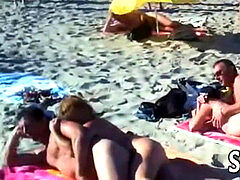 spycam swinger beach gangbang